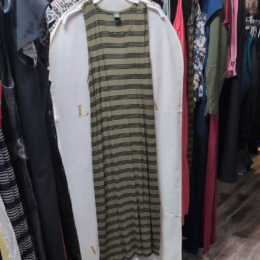 Wild Fable Green Black Casual Maxi Dress